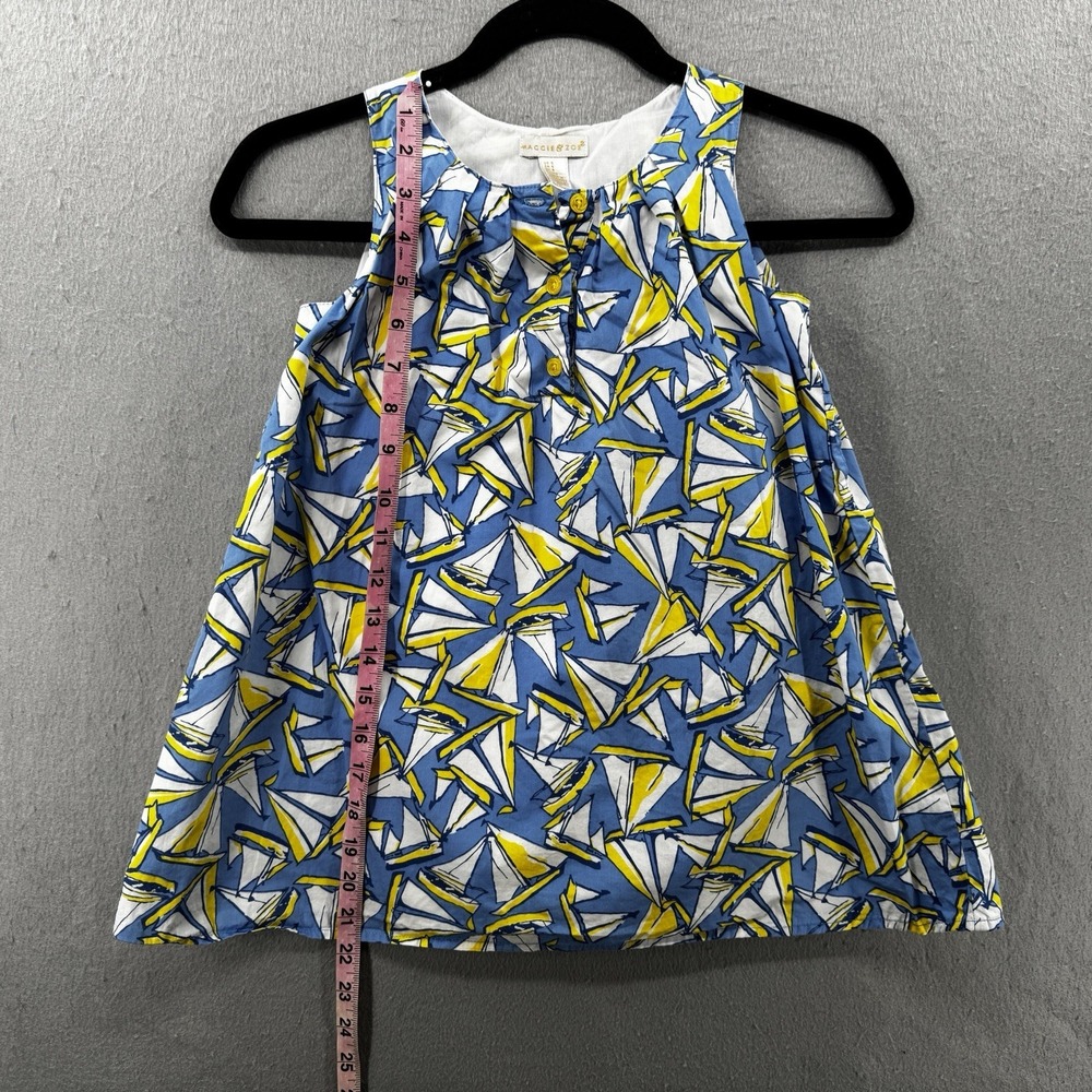 Maggie & Zoe Dress Girls 5 Blue Yellow Sailboat Whimsical Print Coastal Nautical - Picture 9 of 13